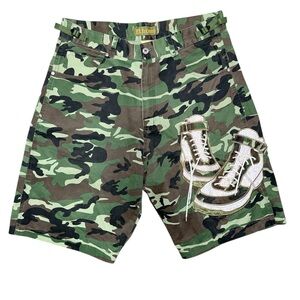 Ethoes Camouflage Military Y2K Streetwear Cargo Sneaker Shorts Size XL